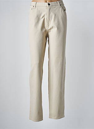 Pantalon droit fermeture zippée sous rabat boutonné beige KARTING femme