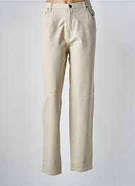 Pantalon droit fermeture zippée sous rabat boutonné beige KARTING femme