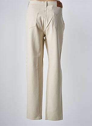 Pantalon droit fermeture zippée sous rabat boutonné beige KARTING femme