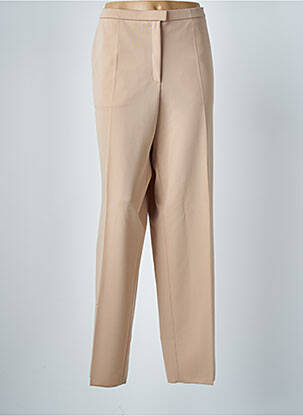 Pantalon droit fermeture zippée sous rabat boutonné beige KARTING femme