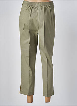 Pantalon 7/8 taille élastique vert LUCIA femme