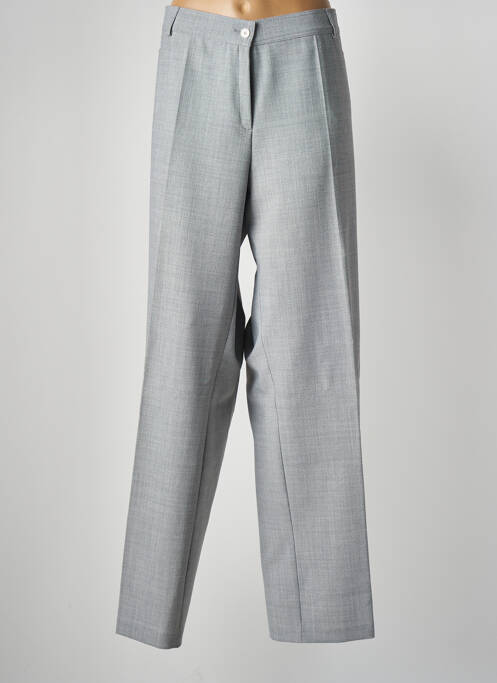 Pantalon droit fermeture zippée sous rabat boutonné gris FRANK WALDER femme