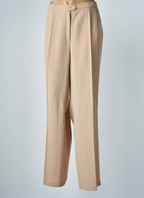 Pantalon droit fermeture zippée sous rabat boutonné beige FRANK WALDER femme