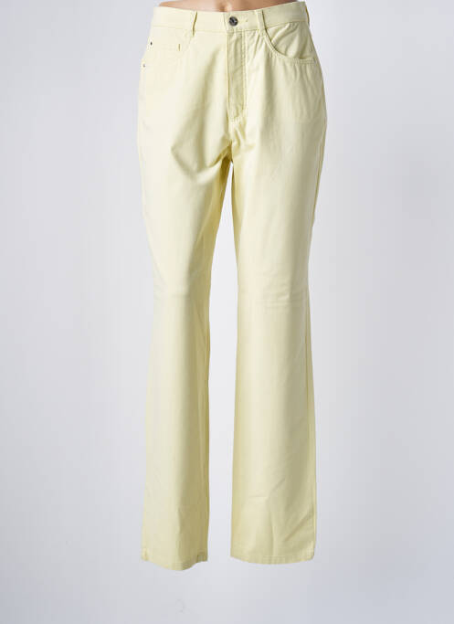 Pantalon droit jaune BRUNO SAINT HILAIRE pour femme