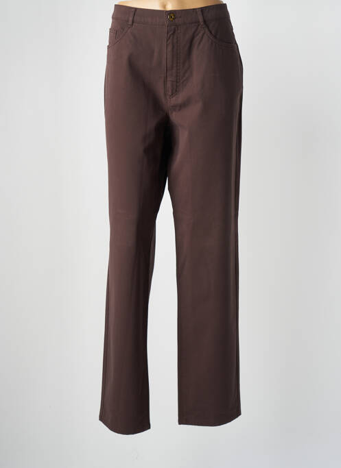 Pantalon droit marron BRUNO SAINT HILAIRE pour femme