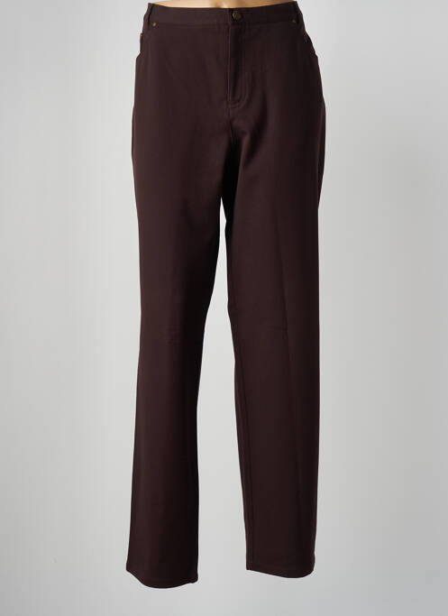 Pantalon droit marron LUCIA pour femme