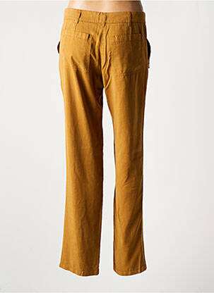 Pantalon droit fermeture zippée sous rabat boutonné taille normale jaune PAZ TORRAS femme