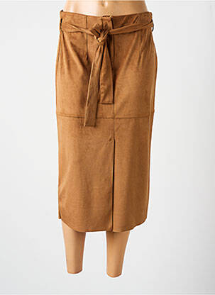 Jupe mi-longue taille à pinces marron XETRA femme