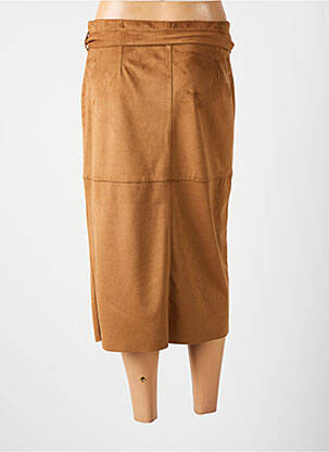 Jupe mi-longue stretch marron XETRA femme