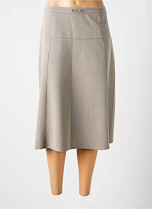 Jupe mi-longue taille haute gris GRIFFON femme