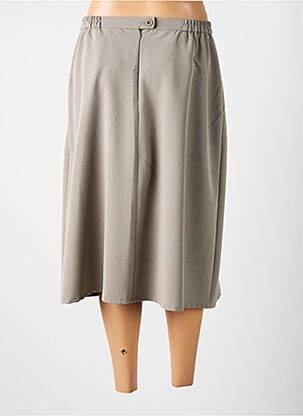 Jupe mi-longue taille haute gris GRIFFON femme