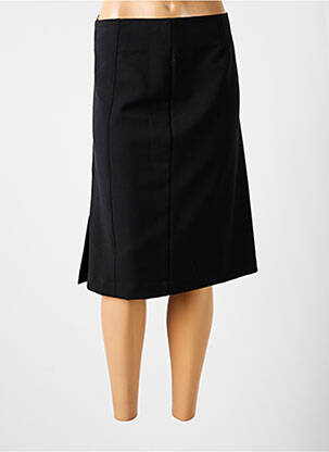 Jupe mi-longue coupe droite noir GRIFFON femme