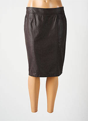Jupe mi-longue taille à pinces marron BARBARA LEBEK femme