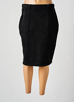 Jupe mi-longue stretch noir GEVANA femme