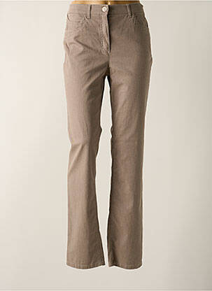 Pantalon slim stretch taille haute beige STARK femme