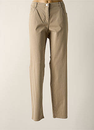 Pantalon slim tissage popeline taille normale beige STARK femme
