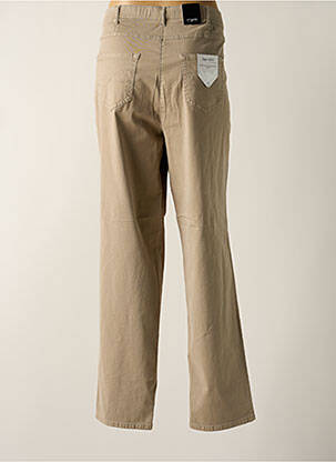 Pantalon slim tissage popeline taille normale beige STARK femme