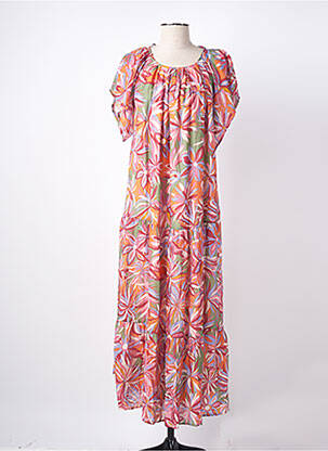 Robe longue manches courtes manches courtes rose LILI & LALA femme