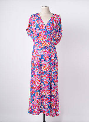 Robe longue manches courtes manches courtes bleu ARTLOVE femme