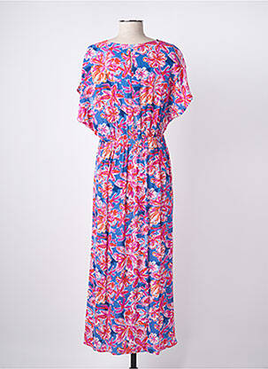 Robe longue manches courtes manches courtes bleu ARTLOVE femme