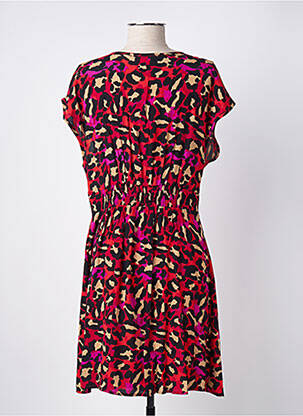 Robe mi-longue tissage crêpe manches courtes rouge ARTLOVE femme