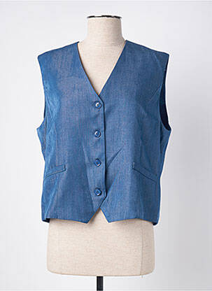 Gilet sans manche coupe droite bleu AN' GE femme