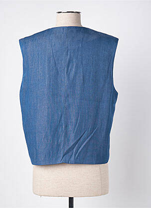 Gilet sans manche coupe droite bleu AN' GE femme
