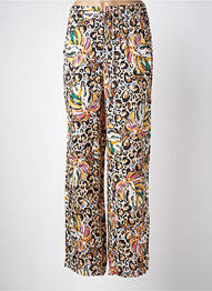 Pantalon large coupe fluide taille haute marron PAKO LITTO femme