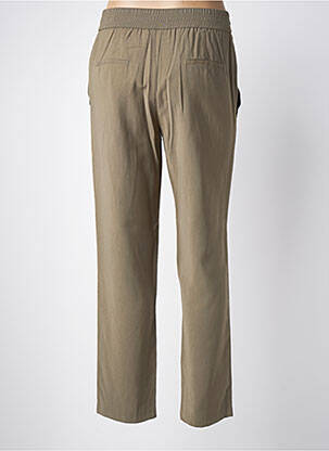 Pantalon droit fermeture zippée sous rabat avec crochet taille haute vert ARTLOVE femme