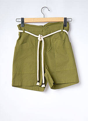 Short fermeture zippée sous rabat boutonné taille haute vert PAKO LITTO femme