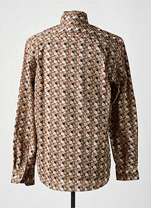 Chemise manches longues manches longues marron DELAHAYE homme