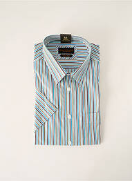 Chemise manches courtes coupe droite bleu BRIGGS & MANSFIELD homme