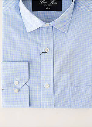 Chemise manches longues manches longues bleu LOUIS VICTOR homme