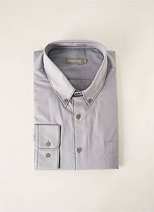 Chemise manches longues manches longues gris PREFIXE homme