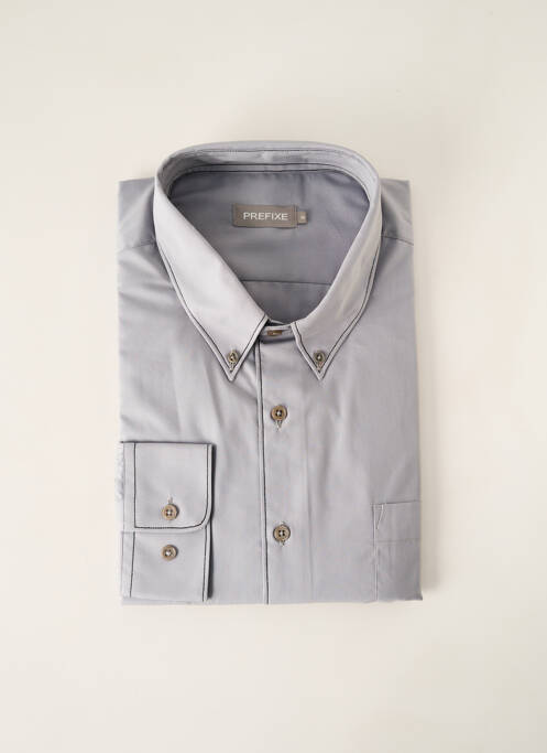 Chemise manches longues gris PREFIXE pour homme