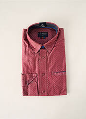 Chemise manches longues rouge J.T ASCOTT pour homme seconde vue