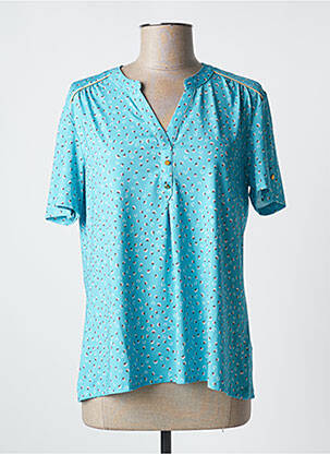 T-shirt imprimé fantaisie manches courtes bleu DAMART femme