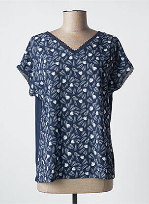 T-shirt imprimé fantaisie manches courtes bleu DAMART femme