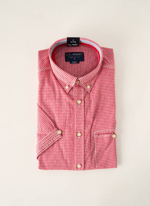 Chemise manches courtes rouge J.T ASCOTT pour homme