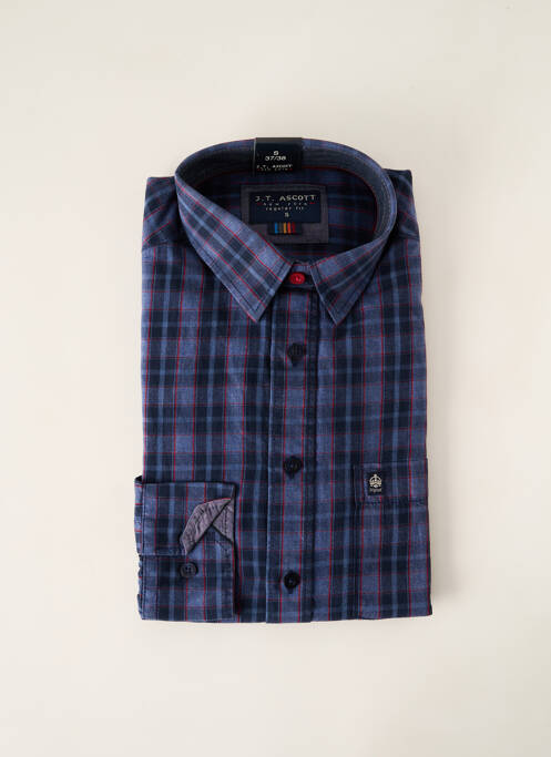 Chemise manches longues bleu J.T ASCOTT pour homme