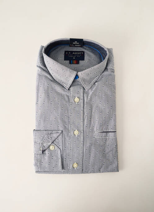 Chemise manches longues bleu J.T ASCOTT pour homme