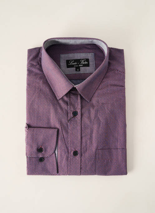 Chemise manches longues violet LOUIS VICTOR pour homme