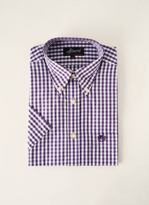 Chemise manches courtes violet ARMORIAL pour homme