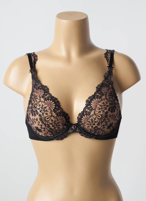 Soutien-gorge effet matière satinée haut soutien-gorge emboitant noir AUBADE femme