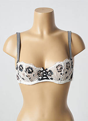 Soutien-gorge effet matière satinée haut soutien-gorge balconnet blanc AUBADE femme