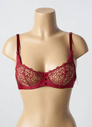 Soutien-gorge effet matière satinée haut soutien-gorge balconnet rouge KARL LAGERFELD X AUBADE femme
