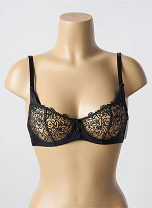 Soutien-gorge effet matière satinée haut soutien-gorge balconnet noir KARL LAGERFELD X AUBADE femme