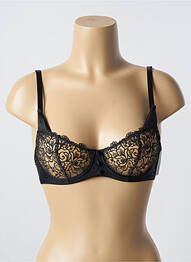 Soutien-gorge effet matière satinée haut soutien-gorge balconnet noir KARL LAGERFELD X AUBADE femme