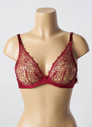 Soutien-gorge légère et transparente haut soutien-gorge emboitant rouge KARL LAGERFELD X AUBADE femme