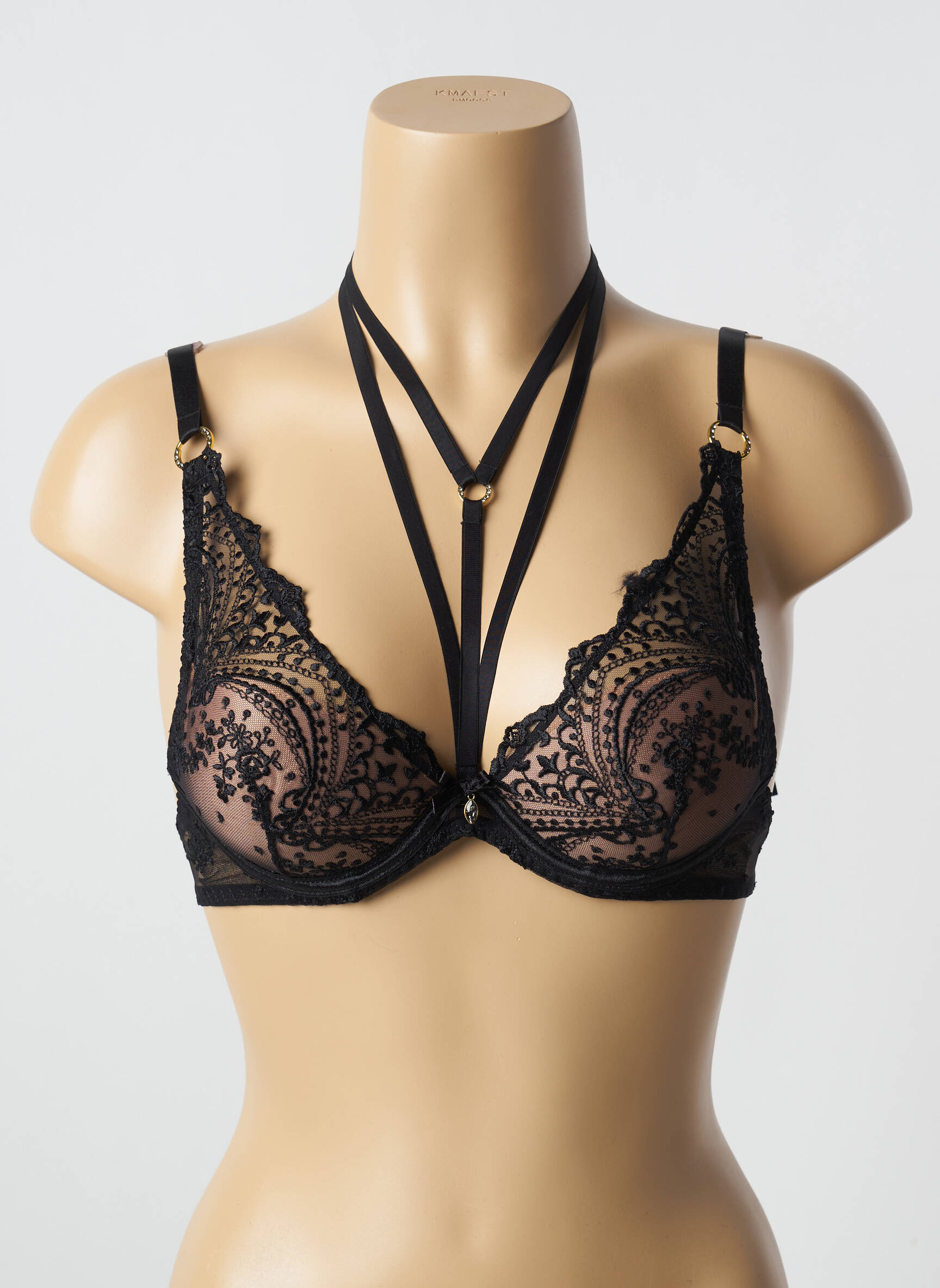 Soutien-gorge tissage dentelle haut soutien-gorge emboitant noir AUBADE femme